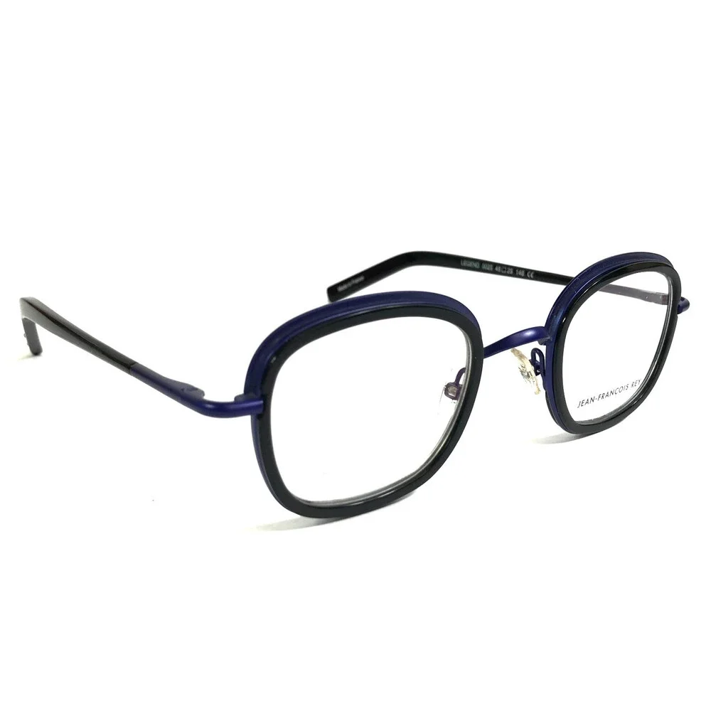 J.F. Rey Eyeglasses Frames LEGEND 0025 Shiny Black Navy Blue Modernist 48-25-148 - Picture 3 of 13